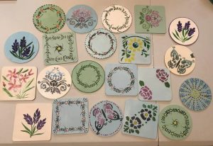Folk Art Painted Coasters