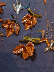 Copper work leaves
