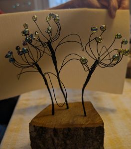 Wire and beaded flowers