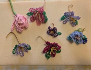 Seed beaded flowers
