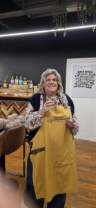 Lady making gin
